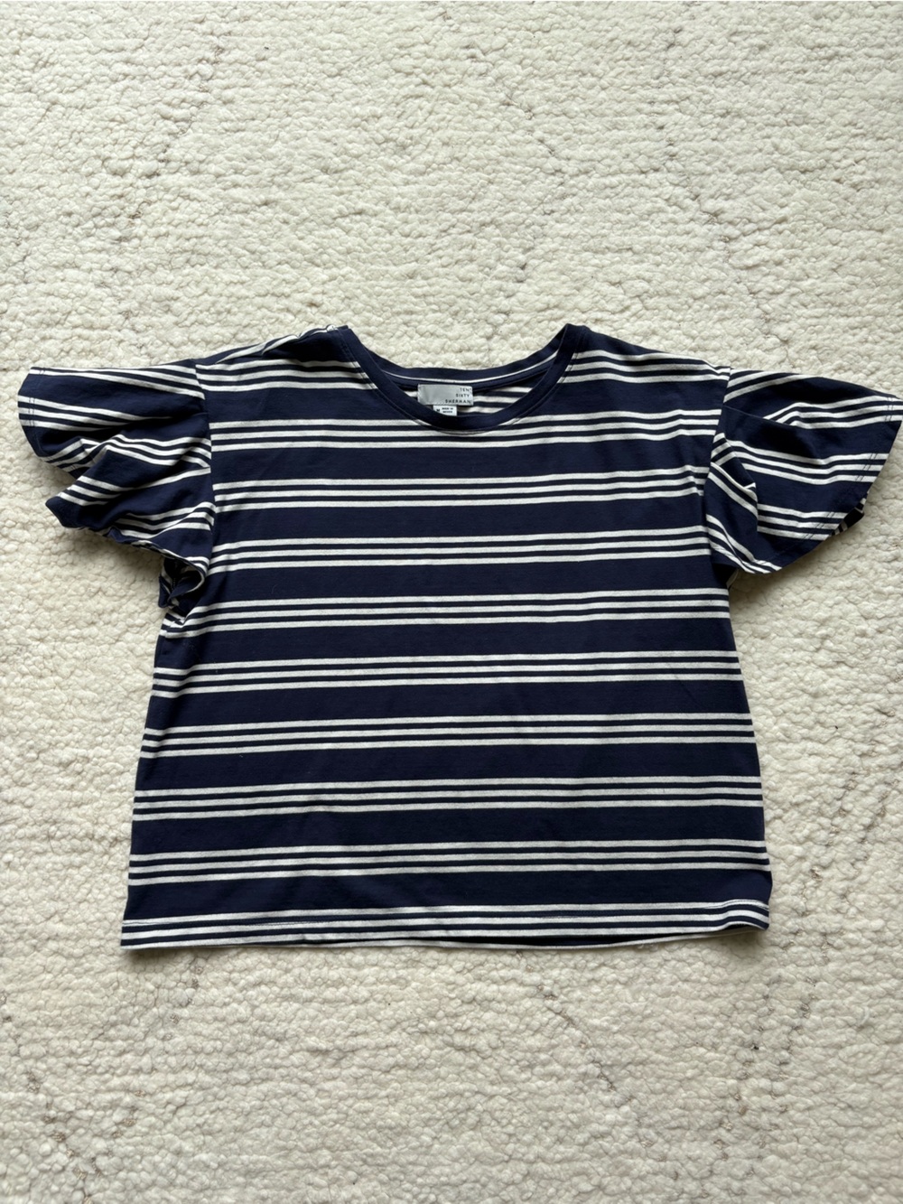 Ten Sixty Sherman Navy and White Striped Short Sleeve Tee